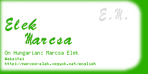 elek marcsa business card